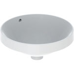 Lavabo empotrado serie Geberit VariForm redondo: Toma de grifo=Sin, Rebosadero=Visible, Blanco